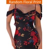 image:imageVFSHOW Womens Floral Cowl Neck Ruffle Wedding Guest Mermaid Maxi Dress  Adjustable Spaghetti Straps Off Shoulder Backless Printed Mesh Slim Bodycon Cocktail Parties SemiFormal Cruise DinnerBlack With Red Floral Print