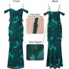 image:imageVFSHOW Womens Floral Cowl Neck Ruffle Wedding Guest Mermaid Maxi Dress  Adjustable Spaghetti Straps Off Shoulder Backless Printed Mesh Slim Bodycon Cocktail Parties SemiFormal Cruise DinnerGreen Floral Print