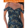 image:imageVFSHOW Womens Floral Cowl Neck Ruffle Wedding Guest Mermaid Maxi Dress  Adjustable Spaghetti Straps Off Shoulder Backless Printed Mesh Slim Bodycon Cocktail Parties SemiFormal Cruise DinnerBlue and Black Leopard Print