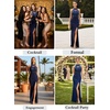 image:imageVFSHOW Womens Formal Sexy Halter High Slit Prom Wedding Guest Maxi Dress 2023 Illusion Sweetheart Neckline Evening Long GownFloral Embroidery  Sparkly Navy Blue