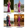 image:imageVFSHOW Womens Formal Sexy Halter High Slit Prom Wedding Guest Maxi Dress 2023 Illusion Sweetheart Neckline Evening Long GownSparkly Purple  Leaf Embroidery