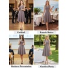 image:imageVFSHOW Womens Front Zipper Work Business ALine Dress Elegant Professional Office Career Church Fit and Flare Skater Dresses with Pockets Pink Tweed XLarge 12818 PIK XL