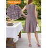 image:imageVFSHOW Womens Front Zipper Work Business ALine Dress Elegant Professional Office Career Church Fit and Flare Skater Dresses with Pockets Pink Tweed XSmall 12818 PIK XS