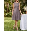 image:imageVFSHOW Womens Front Zipper Work Business ALine Dress Elegant Professional Office Career Church Fit and Flare Skater Dresses with Pockets Pink Tweed XSmall 12818 PIK XS