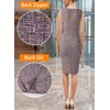 image:imageVFSHOW Womens Front Zipper Work Business Office Bodycon Dress Elegant Professional Career Church Party Pencil Sheath DressPink Tweedb