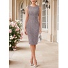 image:imageVFSHOW Womens Front Zipper Work Business Office Bodycon Dress Elegant Professional Career Church Party Pencil Sheath DressPink Tweedb