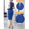 image:imageVFSHOW Womens Front Zipper Work Business Office Bodycon Dress Elegant Professional Career Church Party Pencil Sheath DressRoyal Blue
