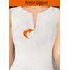 image:imageVFSHOW Womens Front Zipper Work Business Office Bodycon Dress Elegant Professional Career Church Party Pencil Sheath DressTextured Off Whiteb