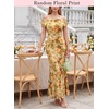image:imageVFSHOW Womens Off The Shoulder Wedding Guest Maxi Long Dress 2026 Sexy Mesh One Shoulder Formal Cocktail Bodycon DressesOrange and Yellow Floral Print