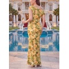 image:imageVFSHOW Womens Off The Shoulder Wedding Guest Maxi Long Dress 2026 Sexy Mesh One Shoulder Formal Cocktail Bodycon DressesOrange and Yellow Floral Print