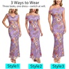 image:imageVFSHOW Womens Off The Shoulder Wedding Guest Maxi Long Dress 2026 Sexy Mesh One Shoulder Formal Cocktail Bodycon DressesPurple and Multi Floral Printb