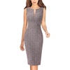 image:imageVFSHOW Womens Front Zipper Work Business Office Bodycon Dress Elegant Professional Career Church Party Pencil Sheath DressPink Tweedb