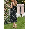 image:imageVFSHOW Womens Cowl Neck Ruffle Spaghetti Strap Wedding Guest Midi Dress Ruched Slit Formal Cocktail Evening Party DressesBlack and White Floral Print