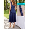 image:imageVFSHOW Womens Cowl Neck Ruffle Spaghetti Strap Wedding Guest Midi Dress Ruched Slit Formal Cocktail Evening Party DressesNavy Blue
