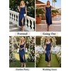 image:imageVFSHOW Womens Cowl Neck Ruffle Spaghetti Strap Wedding Guest Midi Dress Ruched Slit Formal Cocktail Evening Party DressesNavy Blue