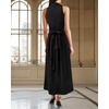image:imageVFSHOW Womens Elegant Cocktail Wedding Guest Long Dress 2026 Smocked V Neck Sleeveless Pocket Tie Waist A Line Dress