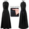 image:imageVFSHOW Womens Elegant Cocktail Wedding Guest Long Dress 2026 Smocked V Neck Sleeveless Pocket Tie Waist A Line Dress