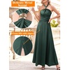 image:imageVFSHOW Womens Halter Neck Ruched Formal Prom ALine Maxi Dress 2026 High Slit Bridesmaid Wedding Guest Dresses Evening GownGreen