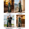 image:imageVFSHOW Womens Halter Neck Ruched Formal Prom ALine Maxi Dress 2026 High Slit Bridesmaid Wedding Guest Dresses Evening GownGreen
