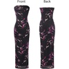 image:imageVFSHOW Womens Sexy Strapless Semi Formal Tube Bodycon Maxi Dress 2026 Summer Side Slit Wedding Guest Cocktail Party DressesBlack With Purple Abstract Print