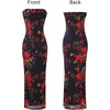 image:imageVFSHOW Womens Sexy Strapless Semi Formal Tube Bodycon Maxi Dress 2026 Summer Side Slit Wedding Guest Cocktail Party DressesBlack With Red Floral Print