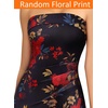 image:imageVFSHOW Womens Sexy Strapless Semi Formal Tube Bodycon Maxi Dress 2026 Summer Side Slit Wedding Guest Cocktail Party DressesBlack With Red Floral Printb
