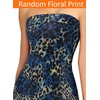 image:imageVFSHOW Womens Sexy Strapless Semi Formal Tube Bodycon Maxi Dress 2026 Summer Side Slit Wedding Guest Cocktail Party DressesBlue and Black Leopard Print