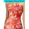 image:imageVFSHOW Womens Sexy Strapless Semi Formal Tube Bodycon Maxi Dress 2026 Summer Side Slit Wedding Guest Cocktail Party DressesOrange Floral Print