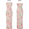 image:imageVFSHOW Womens Sexy Strapless Semi Formal Tube Bodycon Maxi Dress 2026 Summer Side Slit Wedding Guest Cocktail Party DressesPink Floral Print