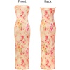 image:imageVFSHOW Womens Sexy Strapless Semi Formal Tube Bodycon Maxi Dress 2026 Summer Side Slit Wedding Guest Cocktail Party DressesPink and Orange Floral Print