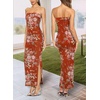 image:imageVFSHOW Womens Sexy Strapless Semi Formal Tube Bodycon Maxi Dress 2026 Summer Side Slit Wedding Guest Cocktail Party DressesRust Red Floral Print
