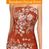 image:imageVFSHOW Womens Sexy Strapless Semi Formal Tube Bodycon Maxi Dress 2026 Summer Side Slit Wedding Guest Cocktail Party DressesRust Red Floral Print