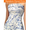 image:imageVFSHOW Womens Sexy Strapless Semi Formal Tube Bodycon Maxi Dress 2026 Summer Side Slit Wedding Guest Cocktail Party DressesWhite With Blue Floral Print