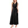 image:imageVFSHOW Womens Elegant Cocktail Wedding Guest Long Dress 2026 Smocked V Neck Sleeveless Pocket Tie Waist A Line Dress