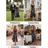 image:imageVFSHOW Womens Cowl Neck Cocktail Formal Wedding Guest Elegant High Low Ruffle Slit Evening Party A Line Long DressBlack and White Floral Print