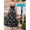 image:imageVFSHOW Womens Cowl Neck Cocktail Formal Wedding Guest Elegant High Low Ruffle Slit Evening Party A Line Long DressBlack and White Floral Print