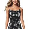 image:imageVFSHOW Womens Cowl Neck Cocktail Formal Wedding Guest Elegant High Low Ruffle Slit Evening Party A Line Long DressBlack and White Floral Print
