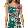 image:imageVFSHOW Womens Cowl Neck Cocktail Formal Wedding Guest Elegant High Low Ruffle Slit Evening Party A Line Long DressDark Green Floral Print