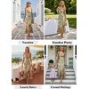 image:imageVFSHOW Womens Cowl Neck Cocktail Formal Wedding Guest Elegant High Low Ruffle Slit Evening Party A Line Long DressGreen and Orange Floral Print