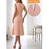 image:imageVFSHOW Womens Asymmetric Ruffle Ruched Cocktail Sleeveless Elegant Boat Neck Wedding Guest Business Formal A Line Midi DressLight Pink