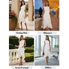 image:imageVFSHOW Womens Asymmetric Ruffle Ruched Cocktail Sleeveless Elegant Boat Neck Wedding Guest Business Formal A Line Midi DressOffwhite