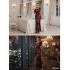 image:imageVFSHOW Womens Floral Off The Shoulder Wedding Guest Cocktail Long Dress  2026 Sexy Mesh One Shoulder Formal Maxi Bodycon DressesBlack With Red Floral Print
