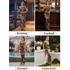 image:imageVFSHOW Womens Floral Off The Shoulder Wedding Guest Cocktail Long Dress  2026 Sexy Mesh One Shoulder Formal Maxi Bodycon DressesBlack and Multi Floral Printb
