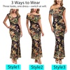 image:imageVFSHOW Womens Floral Off The Shoulder Wedding Guest Cocktail Long Dress  2026 Sexy Mesh One Shoulder Formal Maxi Bodycon DressesBlack and Multi Floral Printb