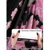 image:imageVFSHOW Womens Floral Off The Shoulder Wedding Guest Cocktail Long Dress  2026 Sexy Mesh One Shoulder Formal Maxi Bodycon DressesBlack and Pink Floral Print