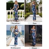 image:imageVFSHOW Womens Floral Off The Shoulder Wedding Guest Cocktail Long Dress  2026 Sexy Mesh One Shoulder Formal Maxi Bodycon DressesBlue Floral Print
