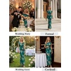 image:imageVFSHOW Womens Floral Off The Shoulder Wedding Guest Cocktail Long Dress  2026 Sexy Mesh One Shoulder Formal Maxi Bodycon DressesGreen Floral Printb