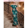 image:imageVFSHOW Womens Floral Off The Shoulder Wedding Guest Cocktail Long Dress  2026 Sexy Mesh One Shoulder Formal Maxi Bodycon DressesGreen Floral Printb
