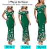 image:imageVFSHOW Womens Floral Off The Shoulder Wedding Guest Cocktail Long Dress  2026 Sexy Mesh One Shoulder Formal Maxi Bodycon DressesGreen Floral Printc