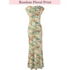 image:imageVFSHOW Womens Floral Off The Shoulder Wedding Guest Cocktail Long Dress  2026 Sexy Mesh One Shoulder Formal Maxi Bodycon DressesGreen and Orange Floral Print